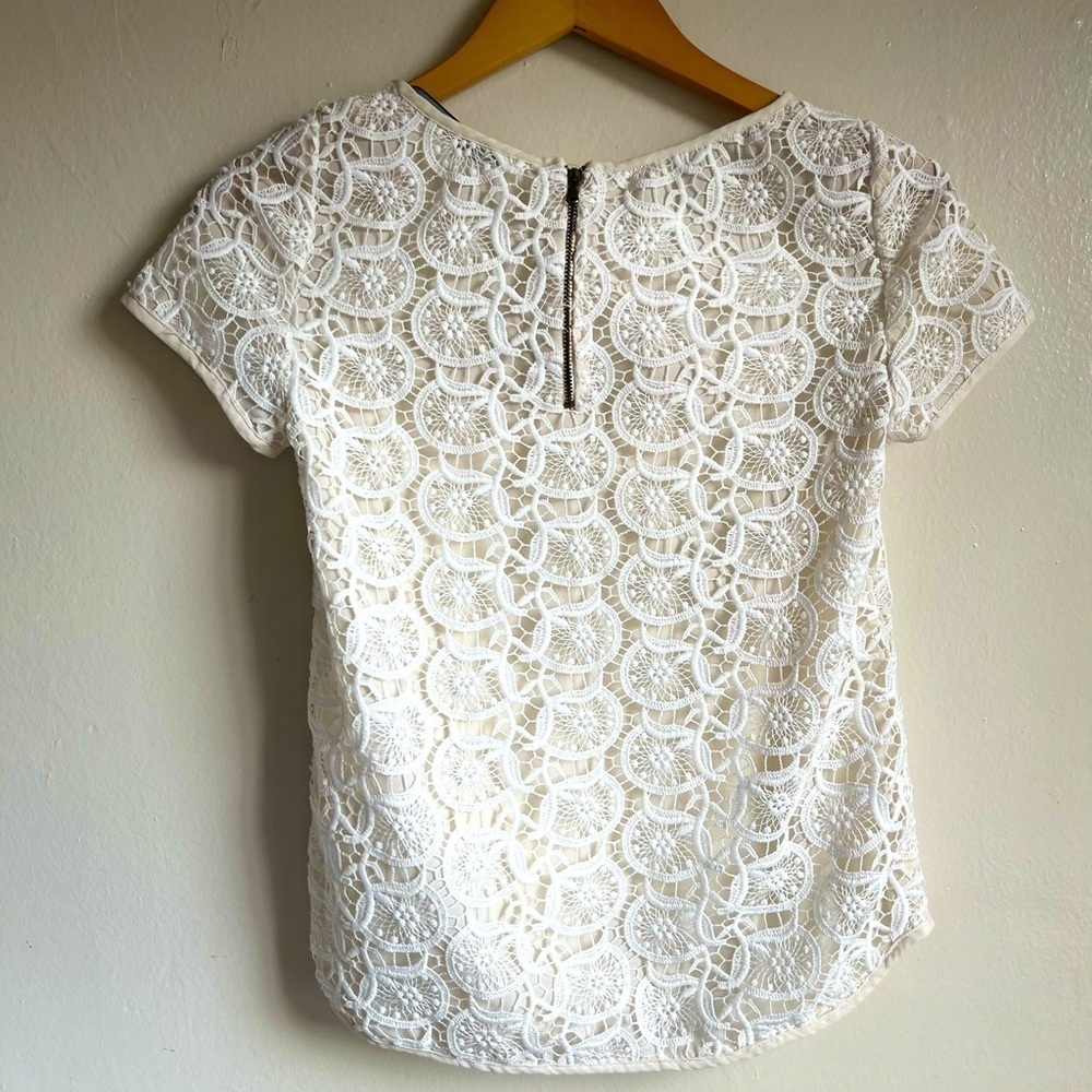 Zara Embroidered Lace Blouse | XS | White - Picture 3 of 5